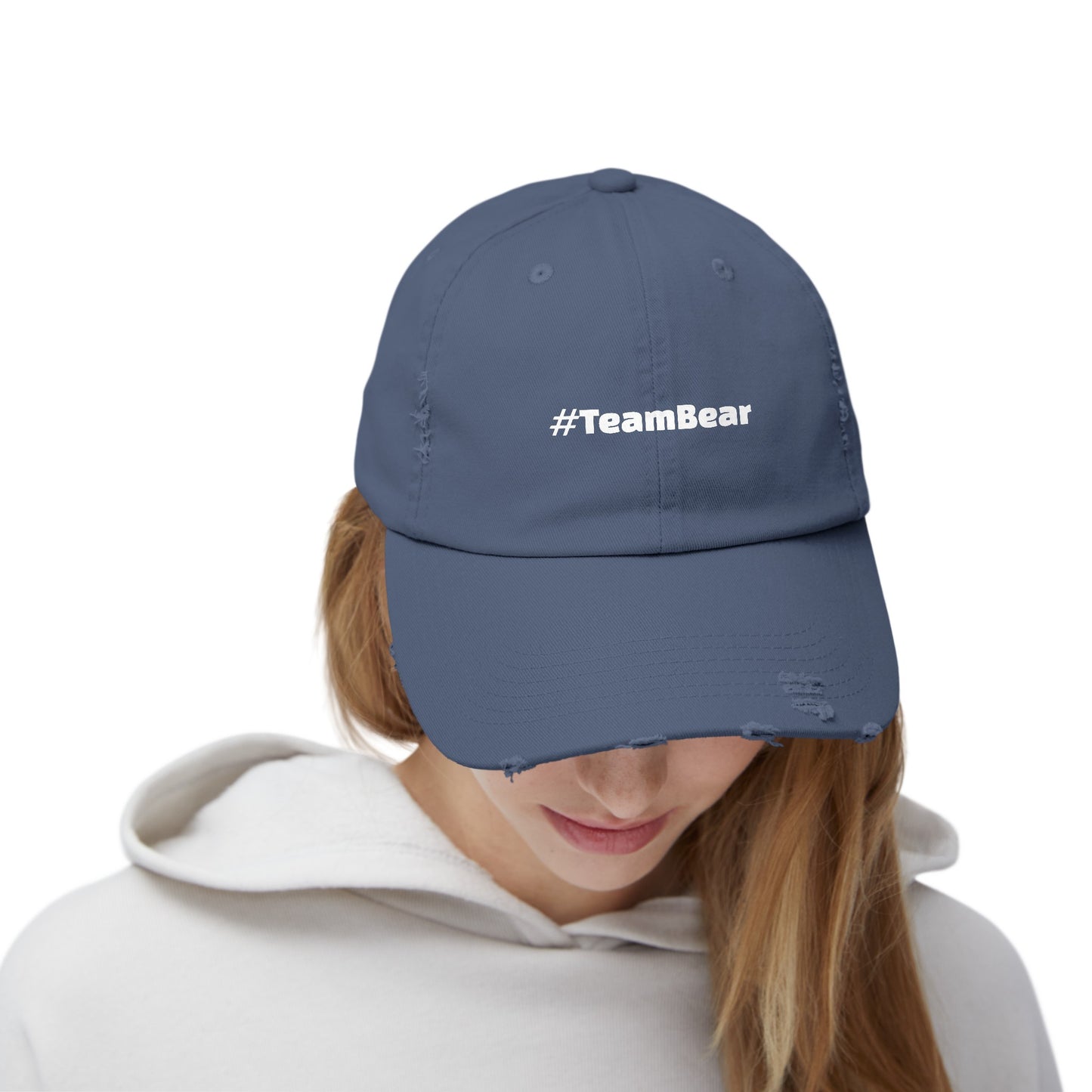 #TeamBear Distressed Cap