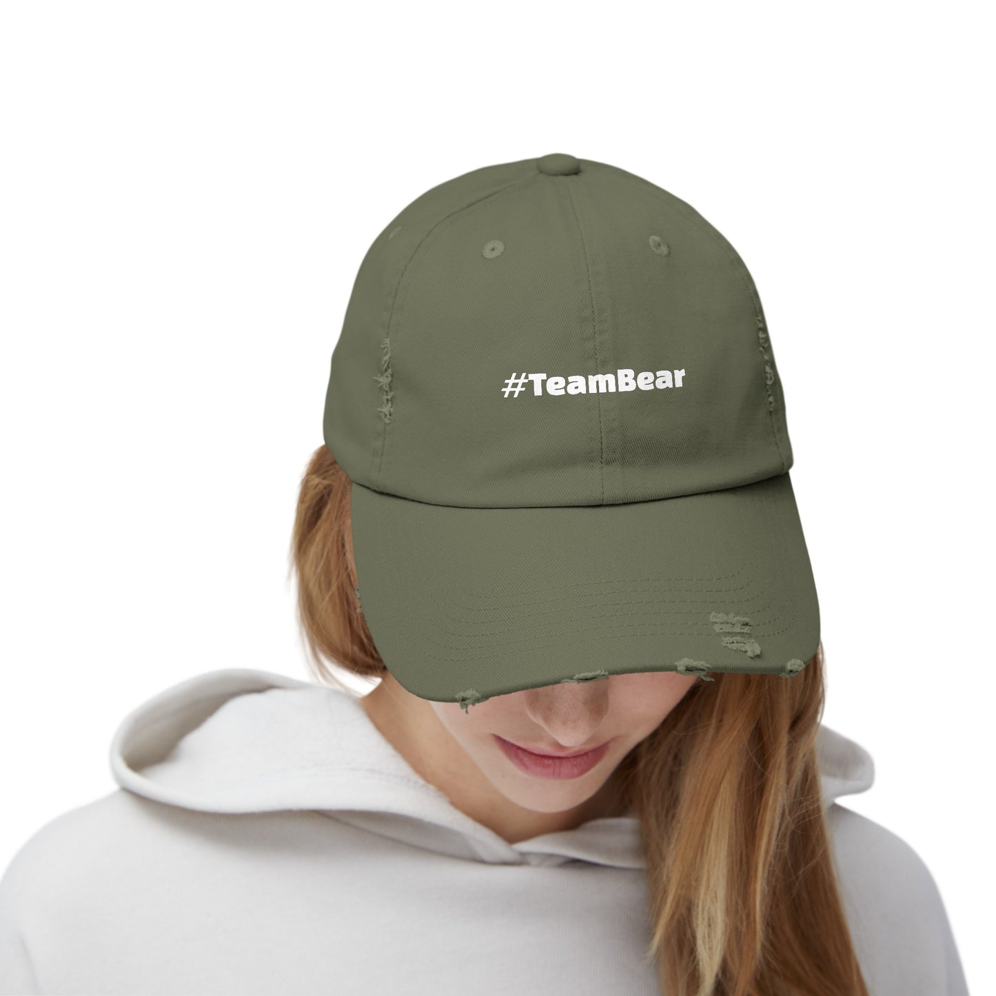 #TeamBear Distressed Cap