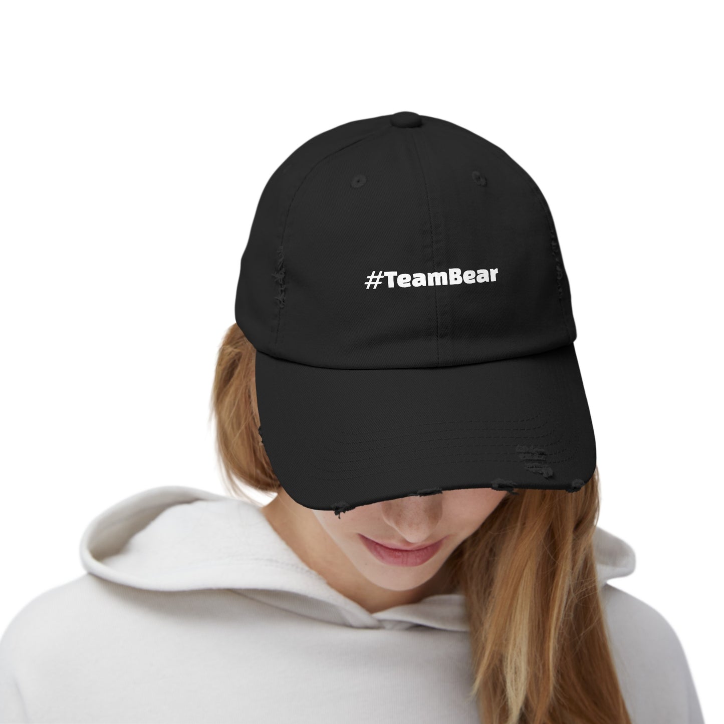 #TeamBear Distressed Cap