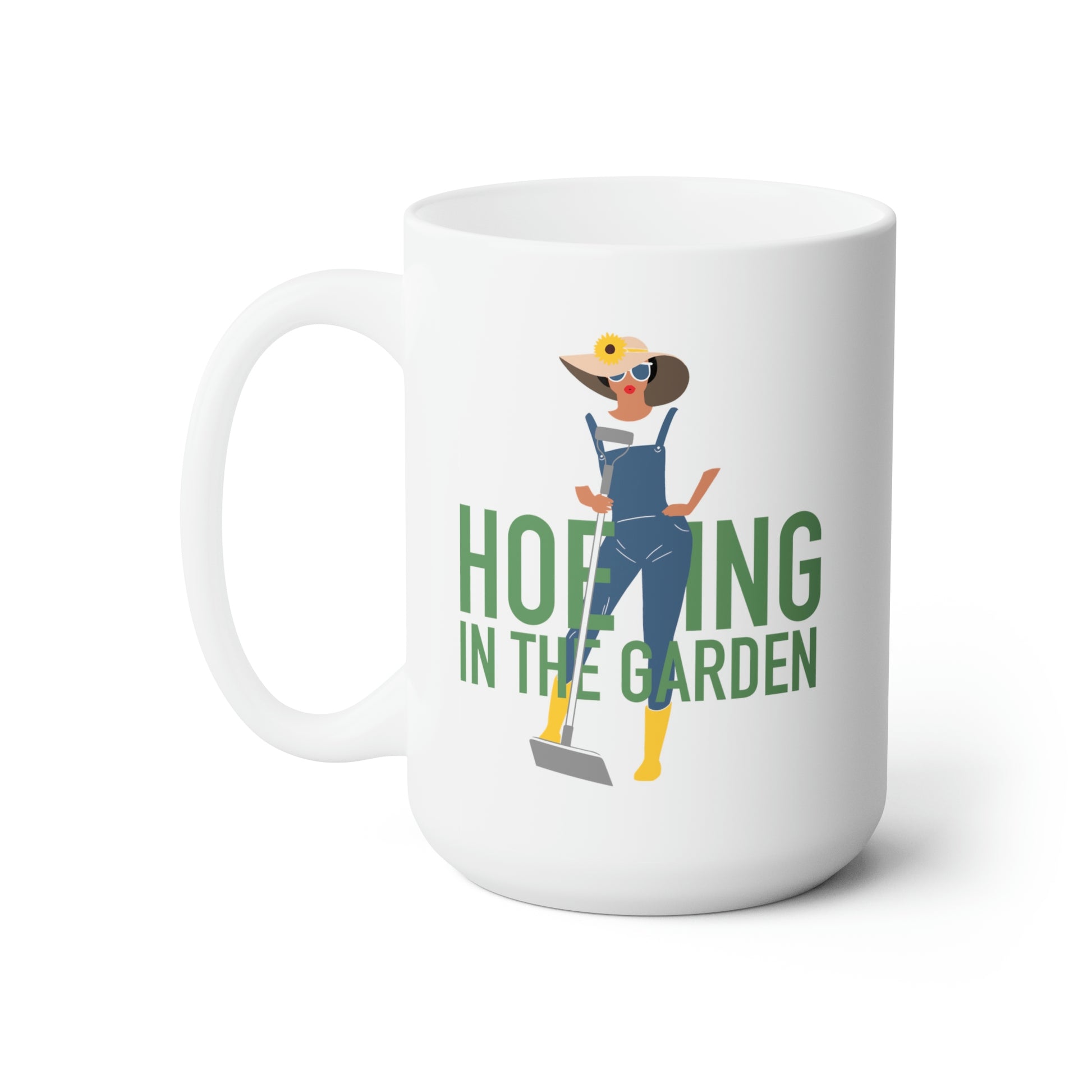 HOEING IN THE GARDEN (2) -DEEPER COMPLEXION- 15OZ. COFFEE MUG - Horticultural Delights