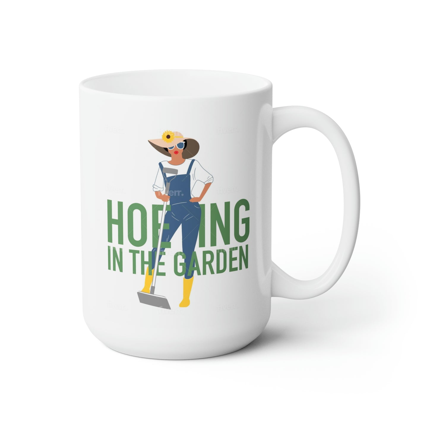 HOEING IN THE GARDEN (2) -DEEPER COMPLEXION- 15OZ. COFFEE MUG - Horticultural Delights