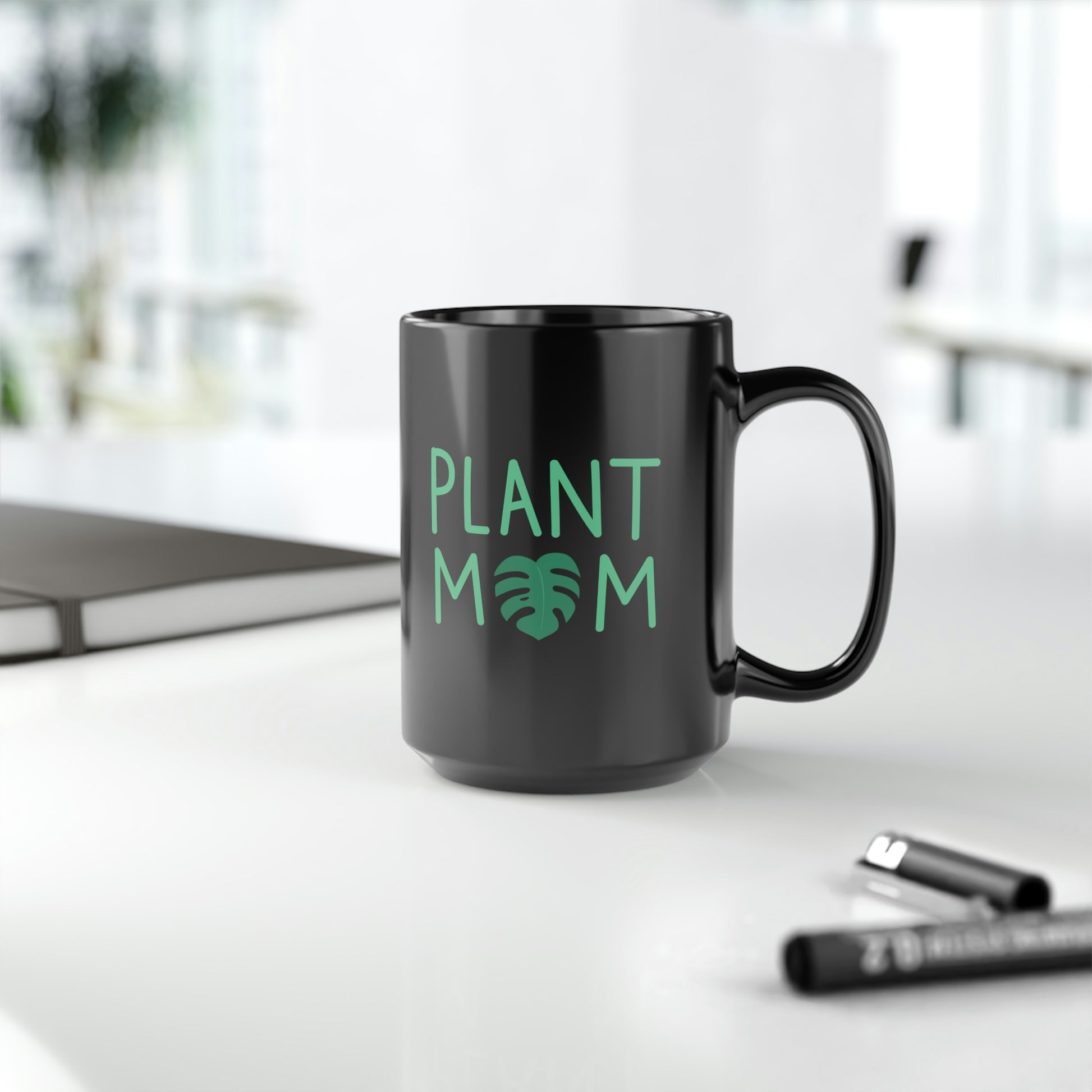 PLANT MOM - 15OZ. BLACK COFFEE MUG - Horticultural Delights